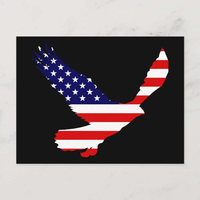 Bald Eagle American Flag Postkarte (Vorderseite)