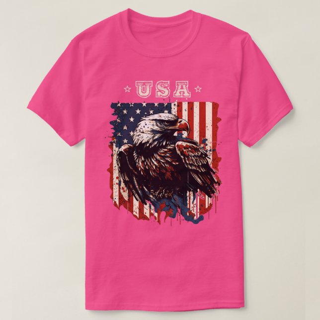 Bald Eagle American Flag T-Shirt (Design vorne)