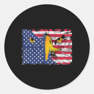 Bald Eagle American Flag USA 4. Juli Runder Aufkleber