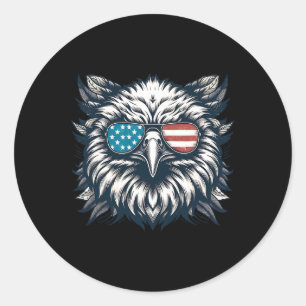 Bald Eagle American USA 4. Juli Patriotic Funn Runder Aufkleber