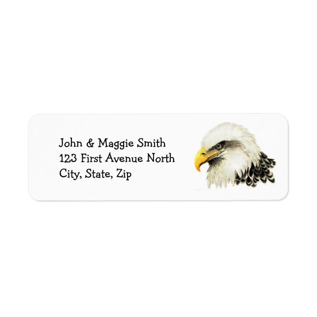 Bald Eagle American USA Bird Name Label (Vorne)