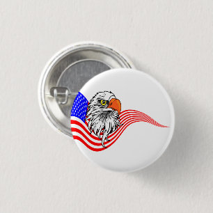 Bald Eagle American USA Flag Patriotische Kunst Button