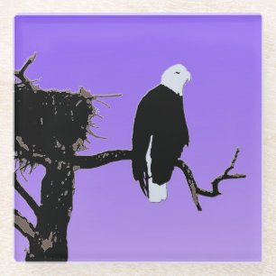 Bald Eagle at Sunset - Ursprüngliche Naturkunde Glasuntersetzer