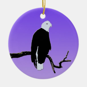 Bald Eagle at Sunset - Ursprüngliche Naturkunde Keramik Ornament