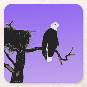 Bald Eagle at Sunset - Ursprüngliche Naturkunde Rechteckiger Pappuntersetzer