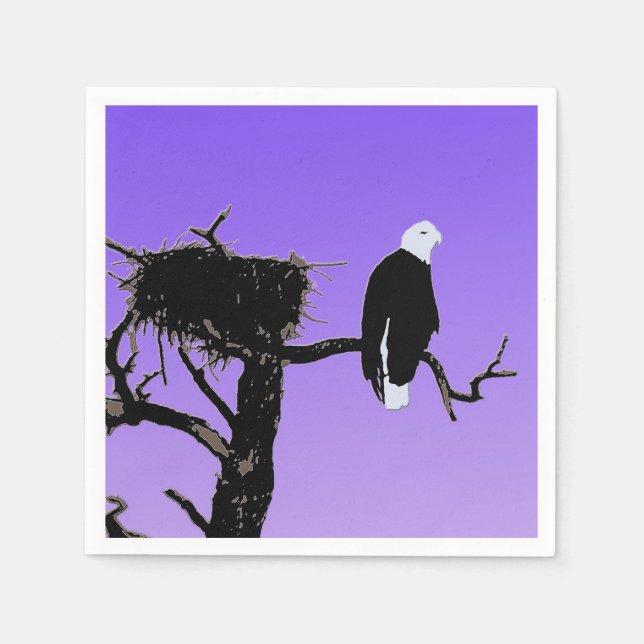 Bald Eagle at Sunset - Ursprüngliche Naturkunde Serviette (Vorderseite)