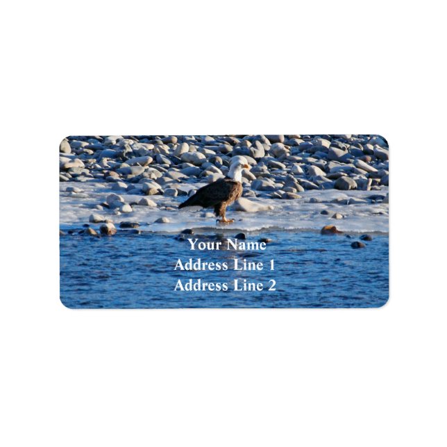 Bald Eagle auf dem Yellowstone-Adressetikett Adressaufkleber (Vorne)