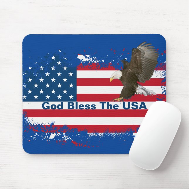 Bald Eagle auf US-FlaggeMousepad Mouse Pad Mousepad (Mit Mouse)