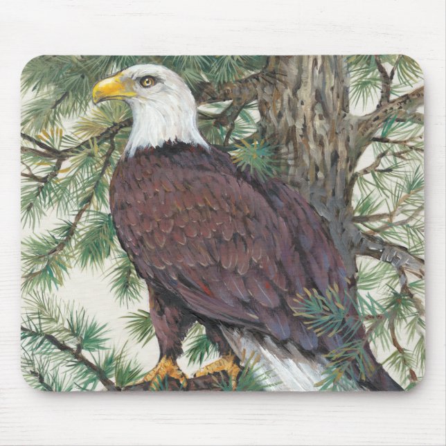 Bald Eagle auf Zweig Mousepad (Vorne)