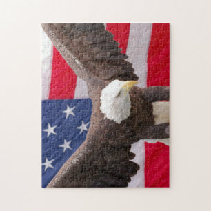 Bald Eagle avec l'American Flag Puzzle