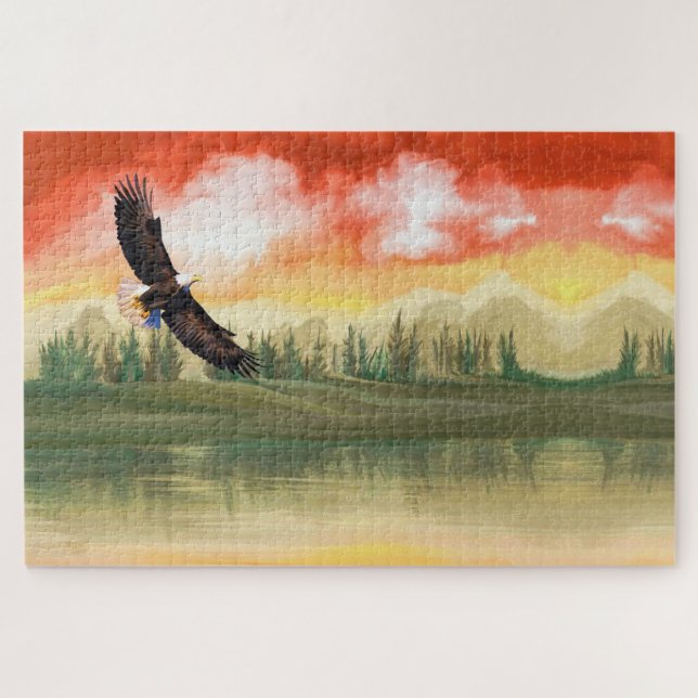 Bald Eagle bei Sonnenuntergang (Horizontal)