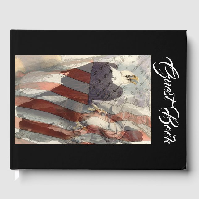 Bald Eagle Bird USA Drapeau Patriot Vet livre d'hô (Recto)