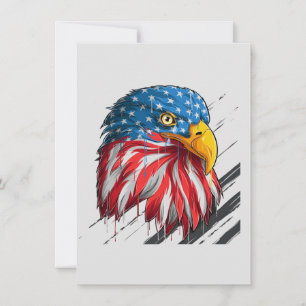 Bald Eagle Bird USA Flag Symbol Card Karte