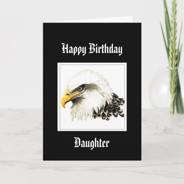 Bald Eagle Birthday Sondertochter Militär Karte (Vorderseite)