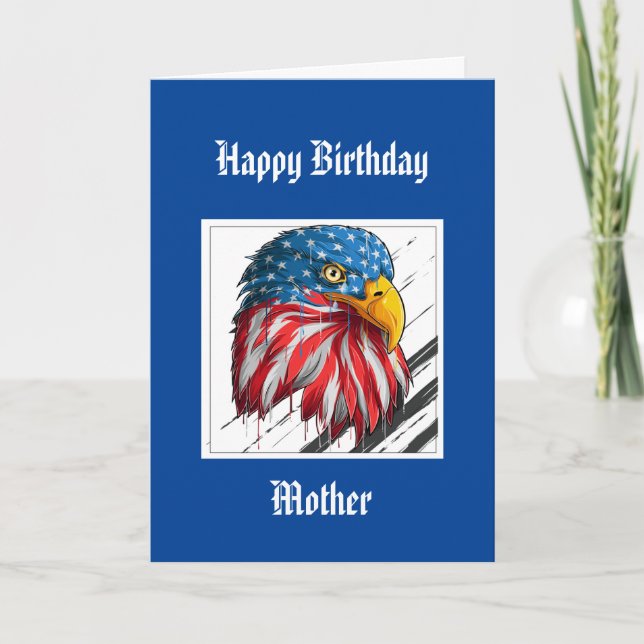 Bald Eagle Birthday Special Mother Military Karte (Vorderseite)