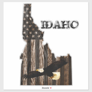 BALD EAGLE BURNT HOLZ - IDAHO PATRIOT BLK AUFKLEBER