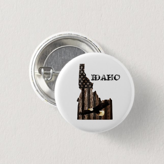 BALD EAGLE BURNT HOLZ - IDAHO PATRIOT BLK BUTTON (Vorne & Hinten)