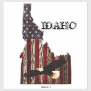 BALD EAGLE BURNT HOLZ - IDAHO PATRIOT CLR AUFKLEBER