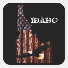 BALD EAGLE BURNT HOLZ - IDAHO PATRIOT CLR QUADRATISCHER AUFKLEBER