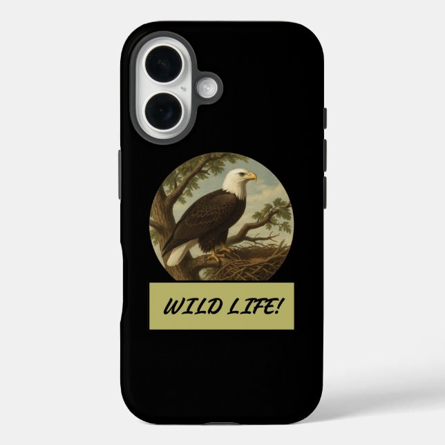 Bald Eagle Coque noir Mate coque iphone (Verso)