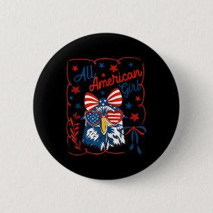 Bald Eagle Coquette Bow All American Girl Happy 4t Button