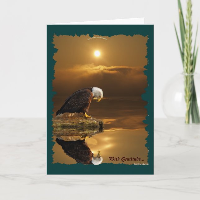 Bald Eagle Dankbarkeit Wildlife Grußkarte Karte (Vorderseite)