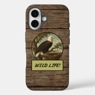 Bald Eagle Dark Wood Grain Case-Mate iPhone Case
