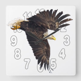 Bald Eagle Dive Quadratische Wanduhr