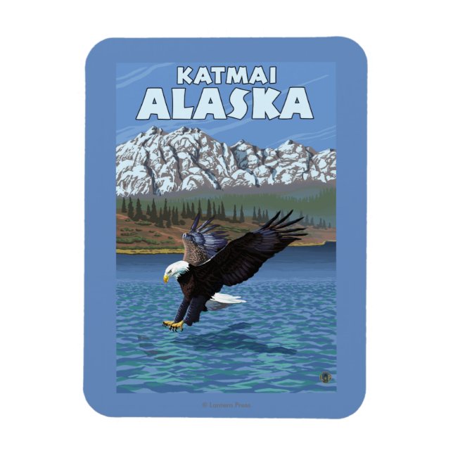 Bald Eagle Diving - Katmai, Alaska Magnet (Vertikal)