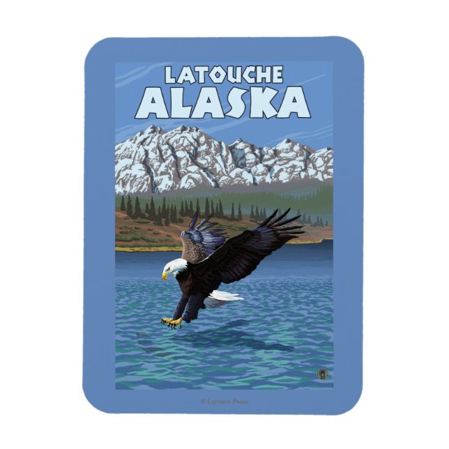 Bald Eagle Diving - Latouche, Alaska Magnet (Vertikal)