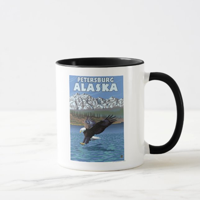Bald Eagle Diving - Petersburg, Alaska Tasse (Rechts)
