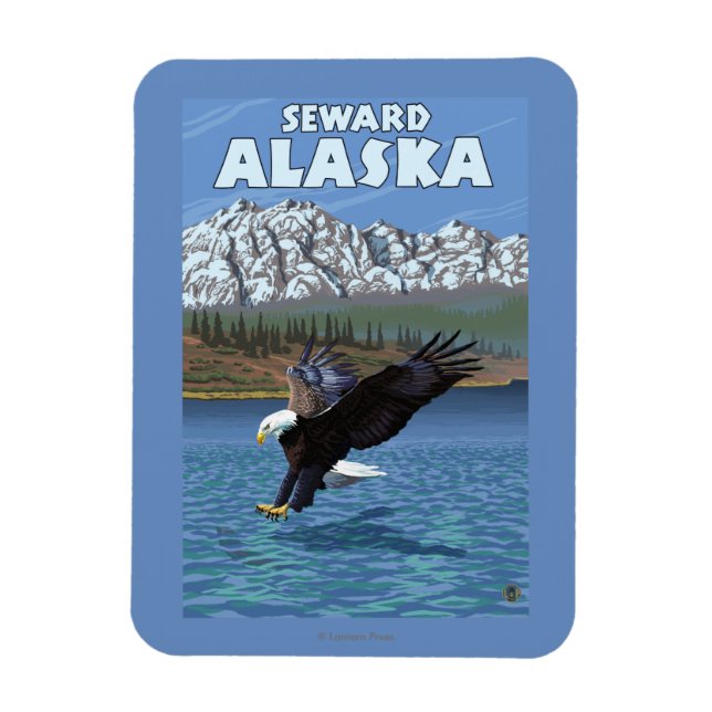 Bald Eagle Diving - Seward, Alaska Magnet (Vertikal)