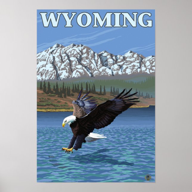 Bald Eagle Diving - Wyoming Poster (Vorne)
