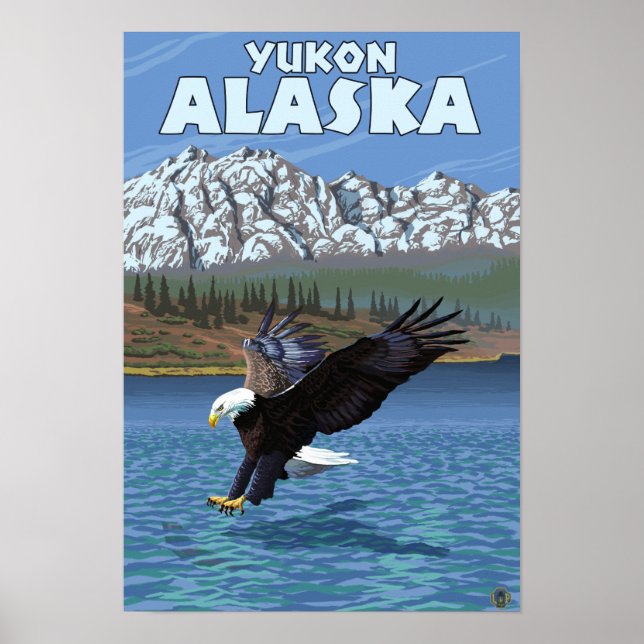 Bald Eagle Diving - Yukon, Alaska Poster (Vorne)