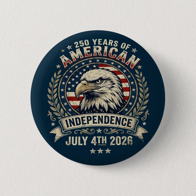 Bald Eagle Emblem 250 Years of America Blue Button (Vorderseite)