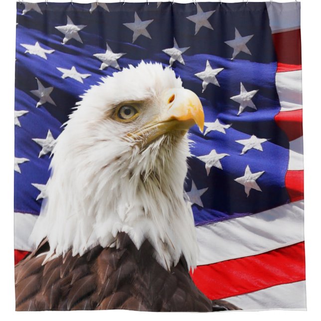 Bald Eagle et American Flag Douche rideau (Devant)