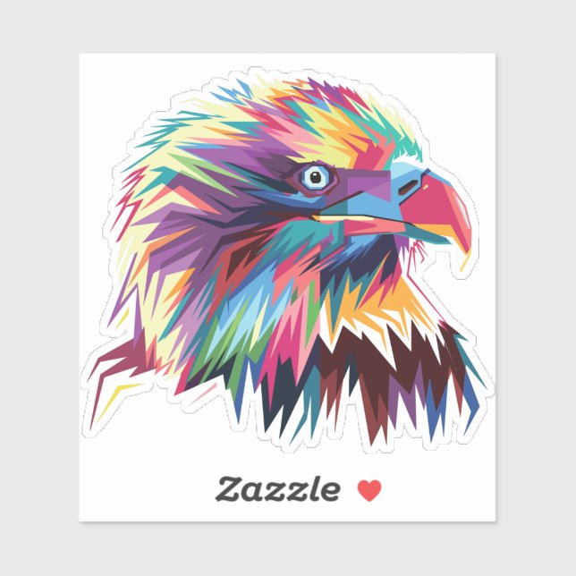 Bald Eagle Geometric Prismatic Design-80590 Aufkleber (Blatt)