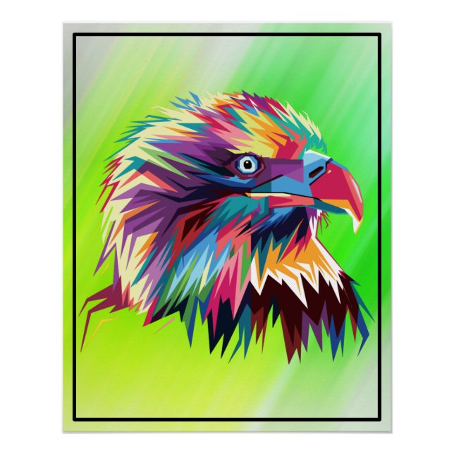 Bald Eagle Geometric Prismatic Design-80590 Poster (Vorderseite)