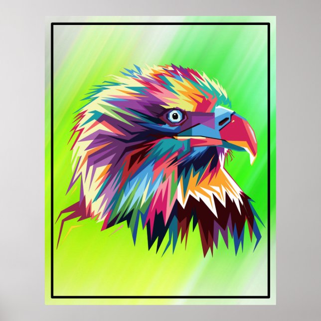 Bald Eagle Geometric Prismatic Design-80590 Poster (Vorne)