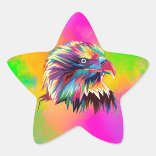 Bald Eagle Geometric Prismatic Design-80590 Stern-Aufkleber