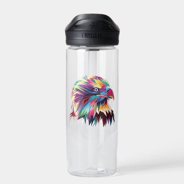 Bald Eagle Geometric Prismatic Design-80590 Trinkflasche (Rückseite)