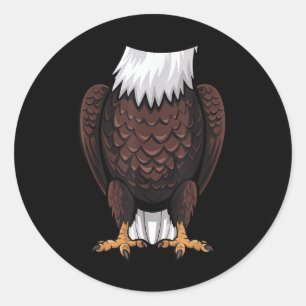 Bald Eagle Halloween Outfit Funny Simple Kids Cost Runder Aufkleber