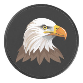 Bald eagle head eishockey puck