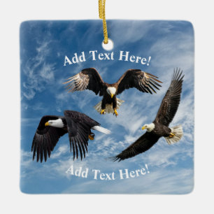 Bald Eagle Hoaring Keramik Ornament