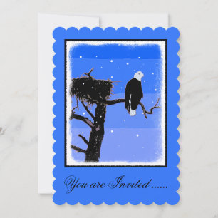 Bald Eagle im Winter - Original Wildlife Art Einladung