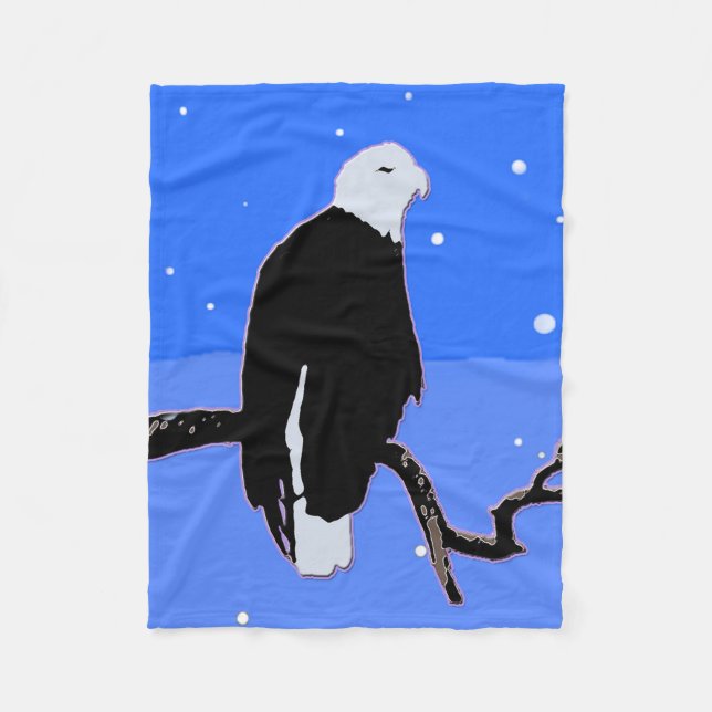 Bald Eagle im Winter - Original Wildlife Art Fleecedecke (Vorderseite)