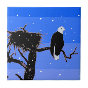 Bald Eagle im Winter - Original Wildlife Art Fliese