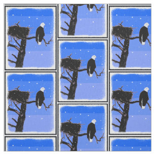 Bald Eagle im Winter - Original Wildlife Art Stoff