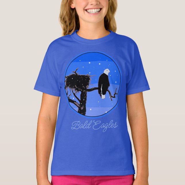Bald Eagle im Winter - Original Wildlife Art T-Sh T-Shirt (Vorderseite)