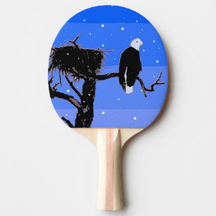 Bald Eagle im Winter - Original Wildlife Art Tischtennis Schläger